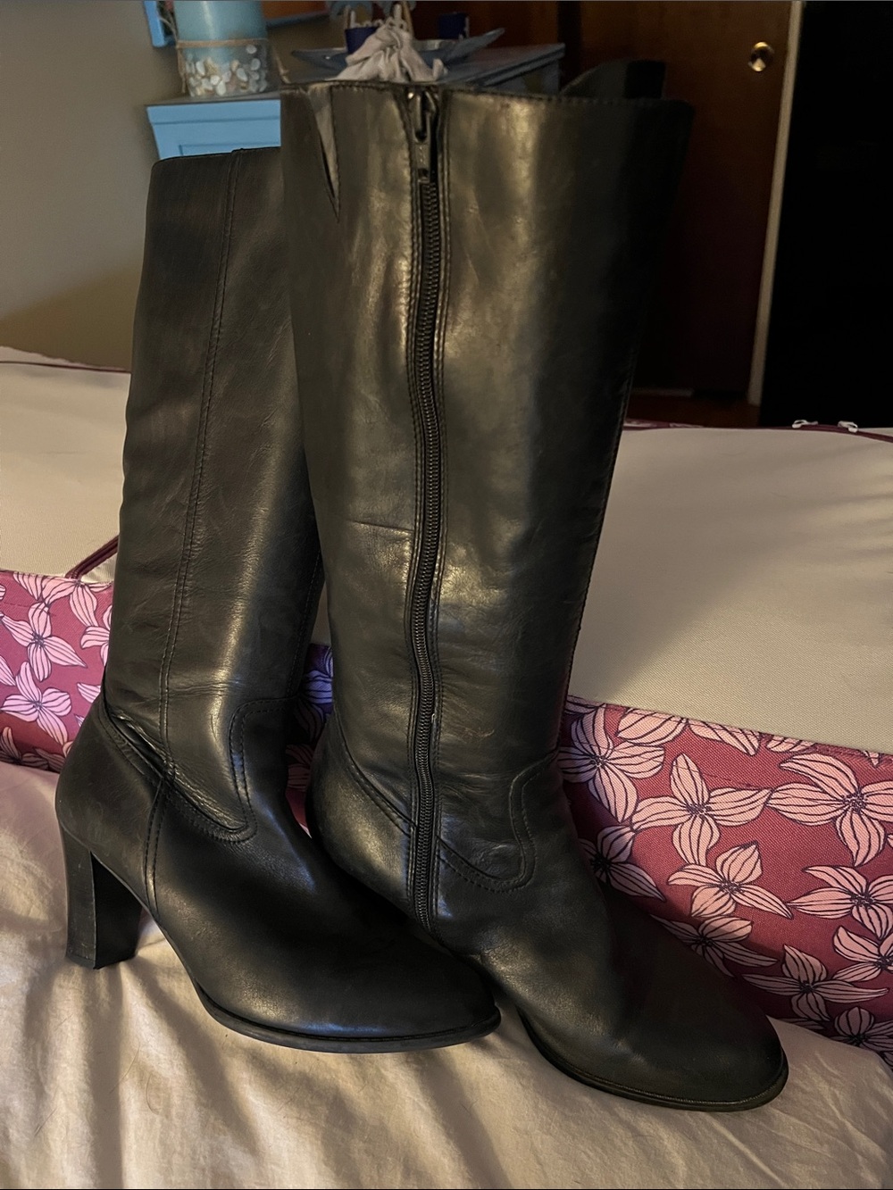 Classic Black Leather Knee-High Boots by Ana
Size 10
